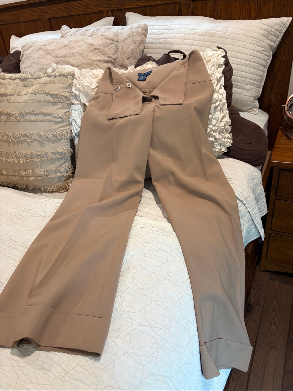 High-Rise Wide-Leg Pants in Camel
